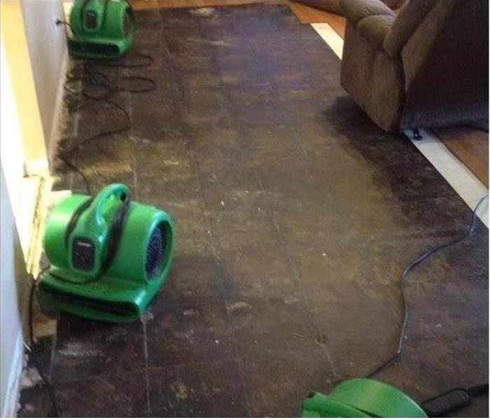 Water Damage Restoration to Laminate Flooring in the Mansfield area
